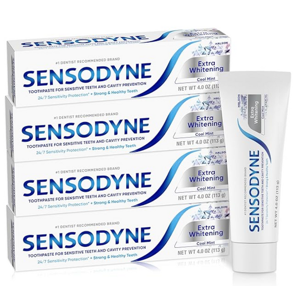 Sensodyne Extra Whitening Sensitive Teeth and Cavity Prevention Whitening Toothpaste